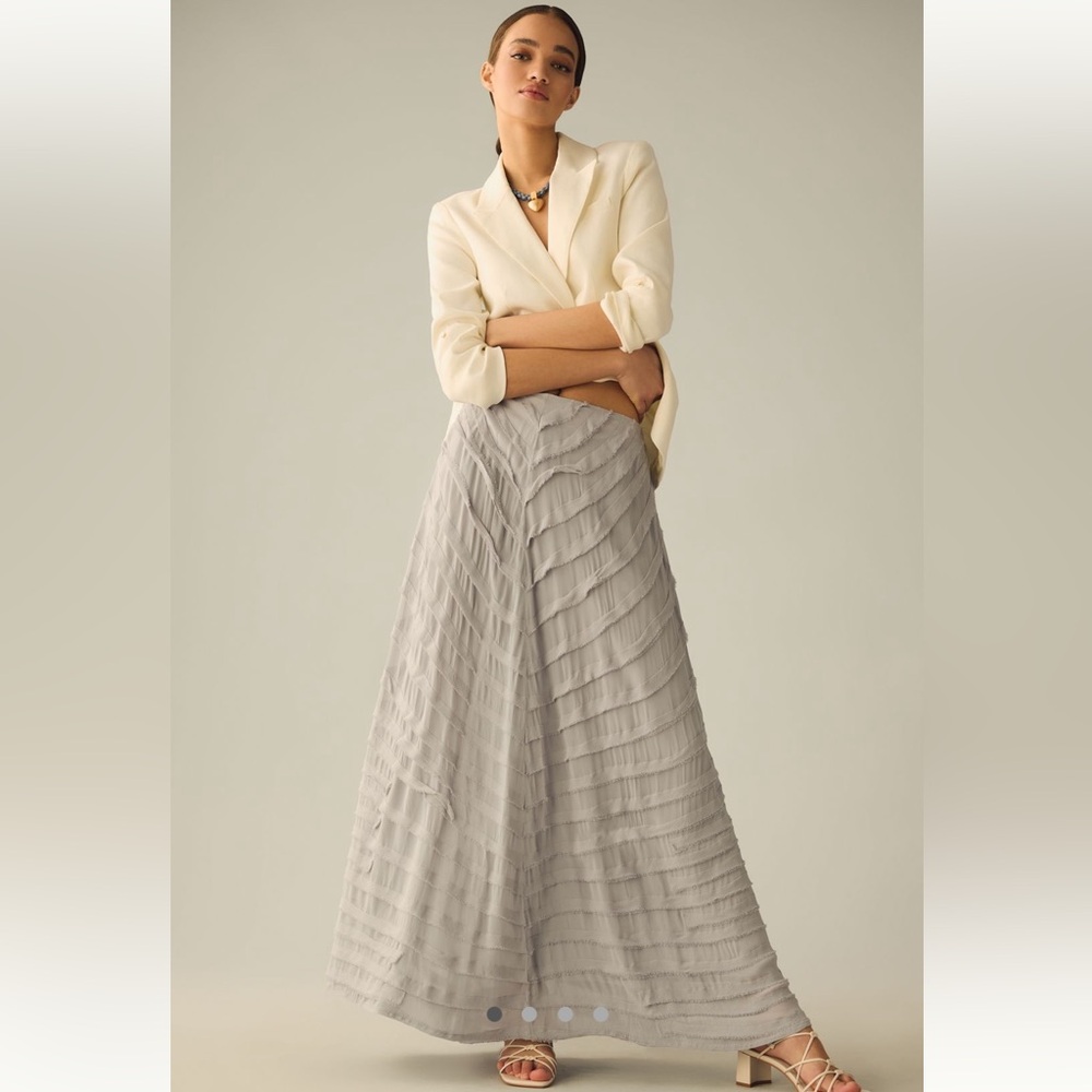 by anthropologie ruffled striped skirt